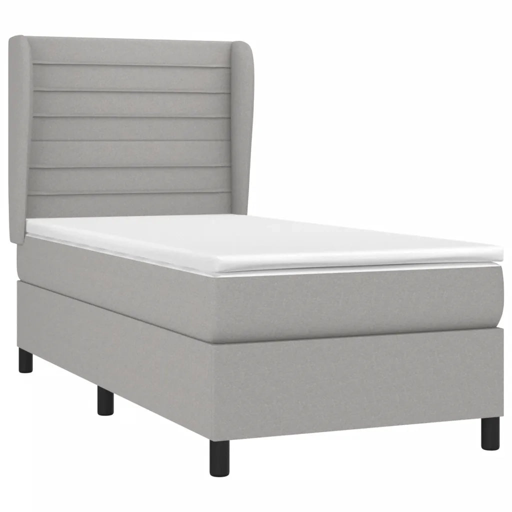 Giroletto a Molle con Materasso Grigio Chiaro 90x200 cm Tessuto 3128013