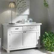 Credenza madia buffet in legno massiccio Shabby chic 2 ante mod Angela bianca
