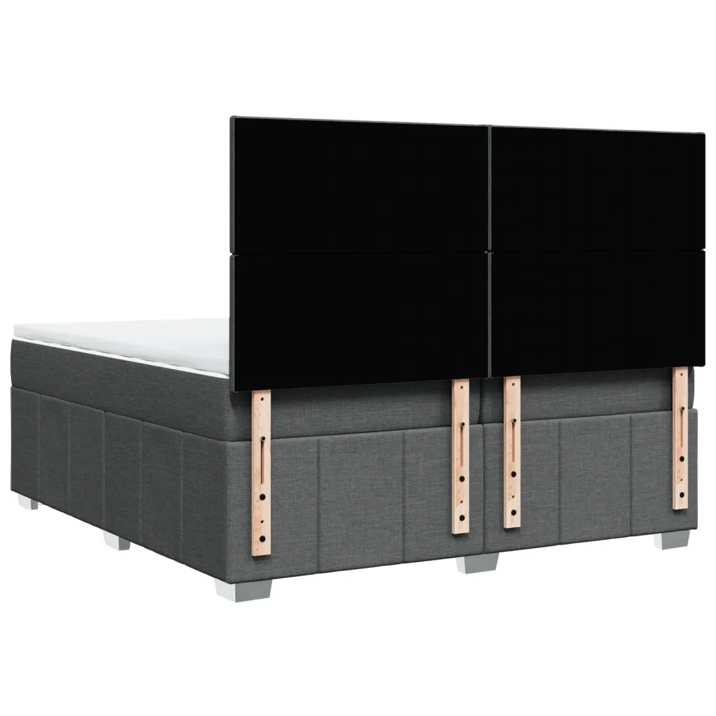 Giroletto a Molle con Materasso Grigio Scuro 200x200 cm Tessuto 3294069