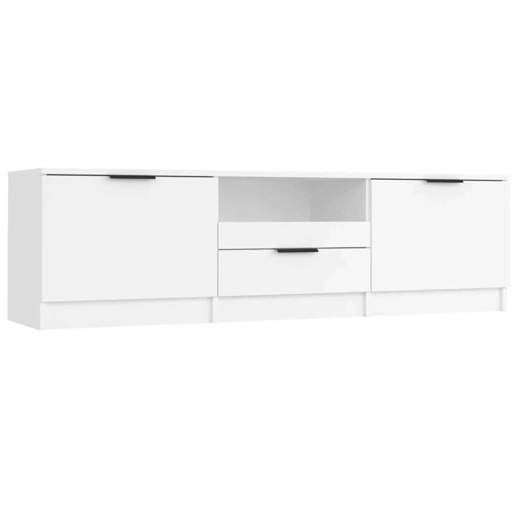 Mobile TV multimediale mensola TV credenza TV sala da pranzo soggiorno camera da letto 140 x 35 x 40 cm legno ingegnerizzato bianco 02_0025919