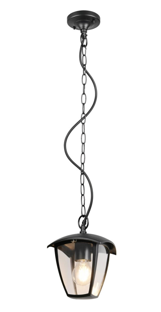 Lampada sospesa lanterna VENTA 1xE27 nera IP44 Trio