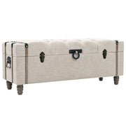 Set Cassapanche 3 pz in Legno Massello e Acciaio 112x37x45 cm