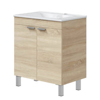 Cariati, Mobile Sottolavabo 2 Ante, 70x45x80h cm Marrone Rovere