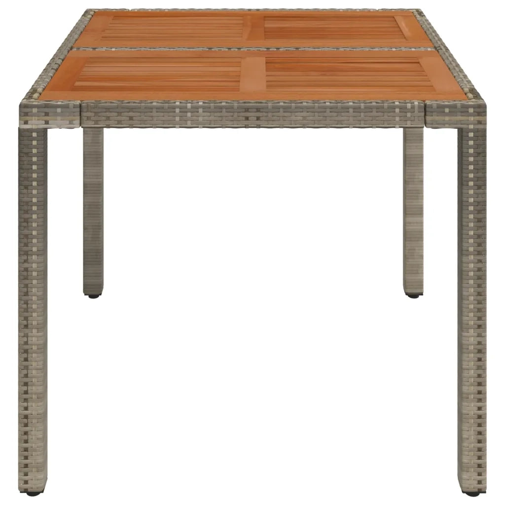 Tavolo da Giardino Piano in Legno Grigio 90x90x75 cm Polyrattan 319898