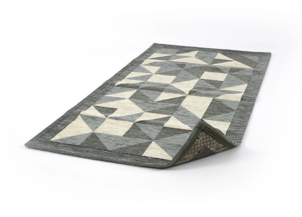 Tappeto Velour Retro Antiscivolo Pelo Corto Per Salotto/Camera Disegno Origami - 115x175 - Grigio