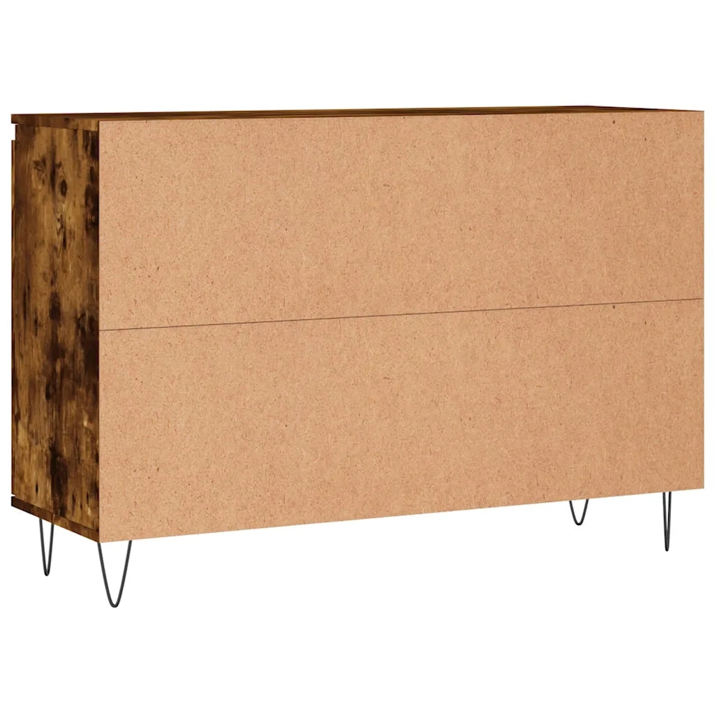 Credenza Rovere Fumo 101,5x35x70 cm in Legno Multistrato 827209