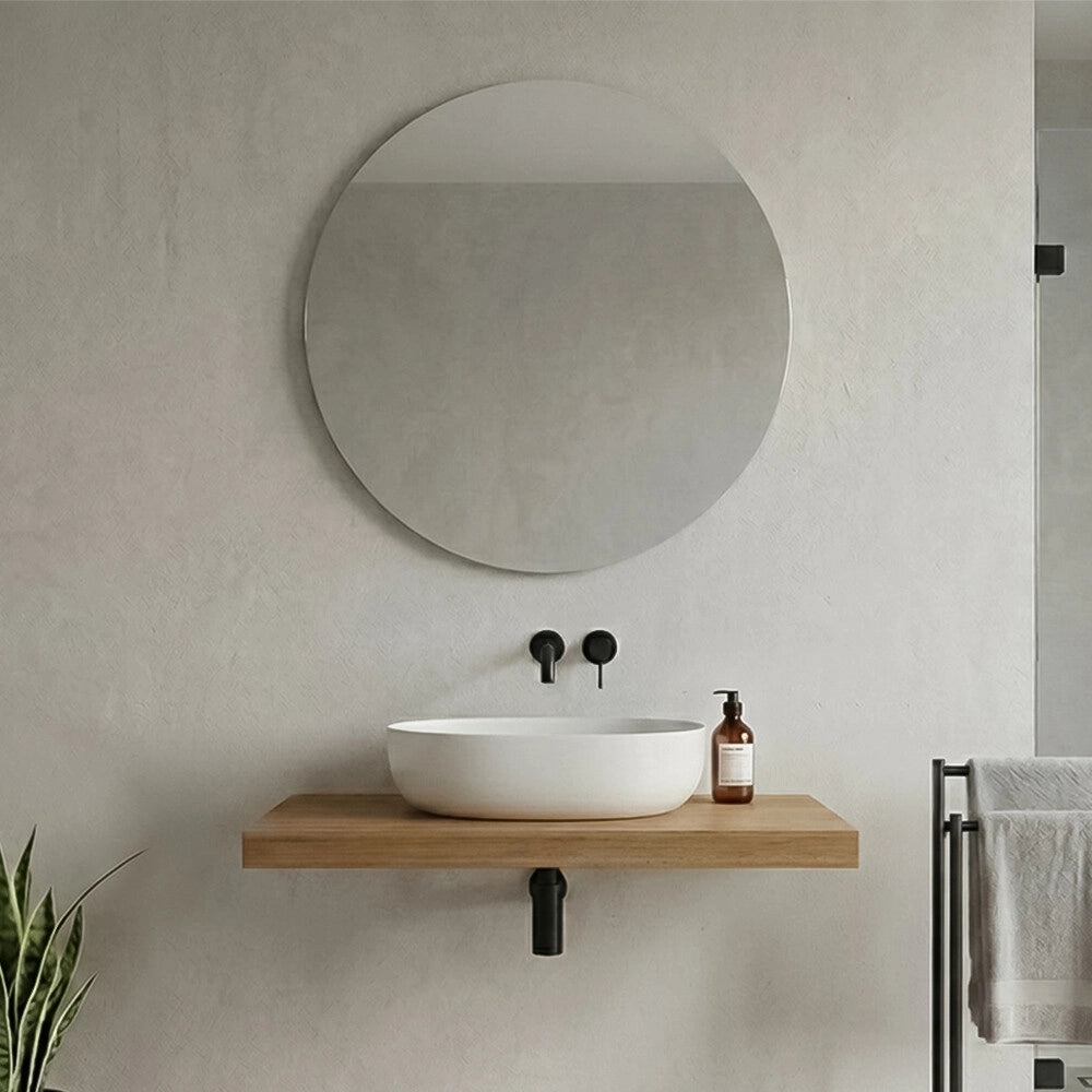 Mensolone bagno 100 cm in legno effetto rovere naturale Levia
