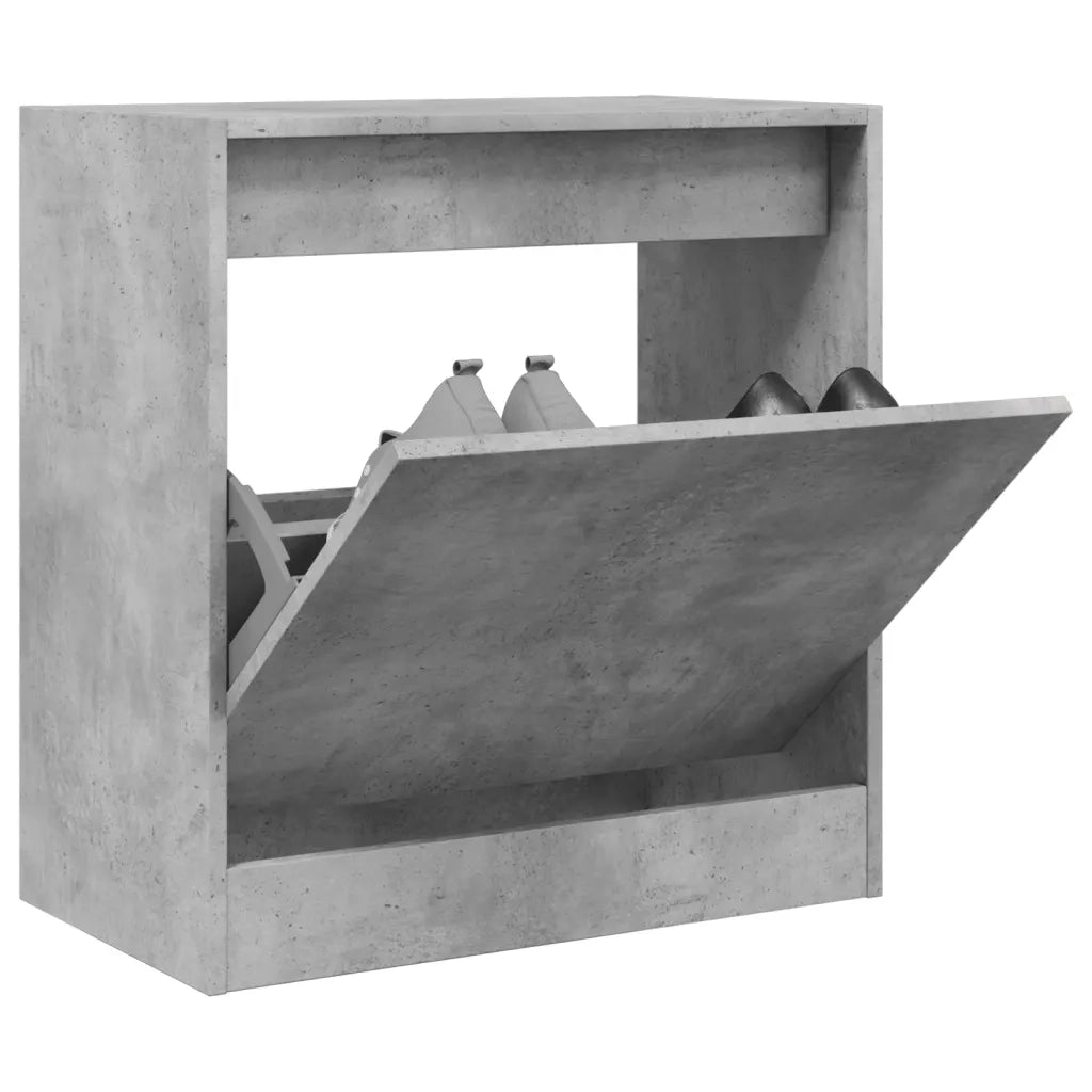 Scarpiera-Scaffale per scarpe Grigio Cemento 60x34x63,5 cm in Legno Multistrato