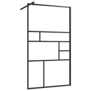 Parete doccia in vetro divisorio per vasca accessorio per il bagno box doccia arredamento per la casa ESG trasparente 90 x 195 cm nero 02_0002141