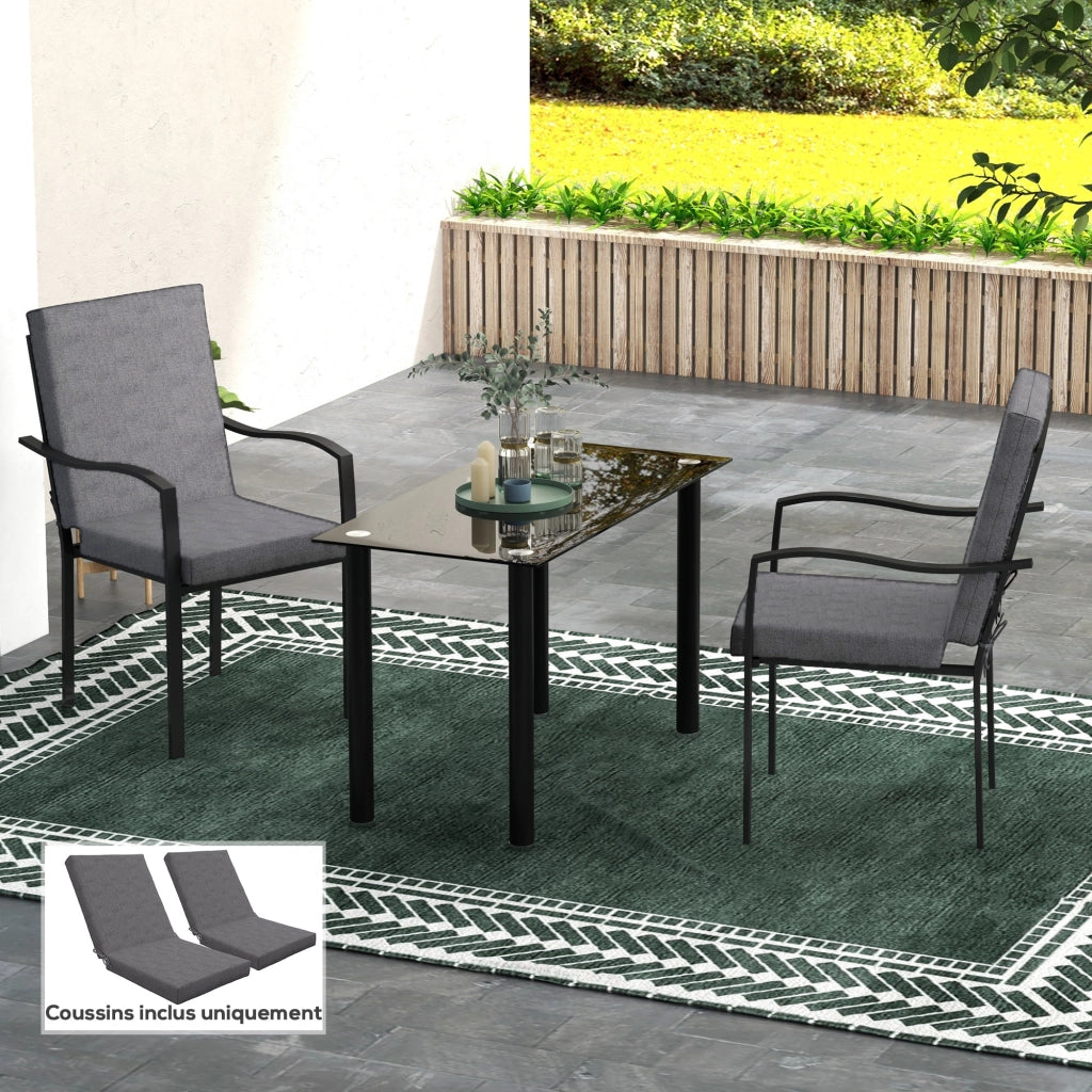 Cuscini per poltrona da giardino ¨C zephmum ¨C 2 pezzi, grigio scuro, 112x51 cm