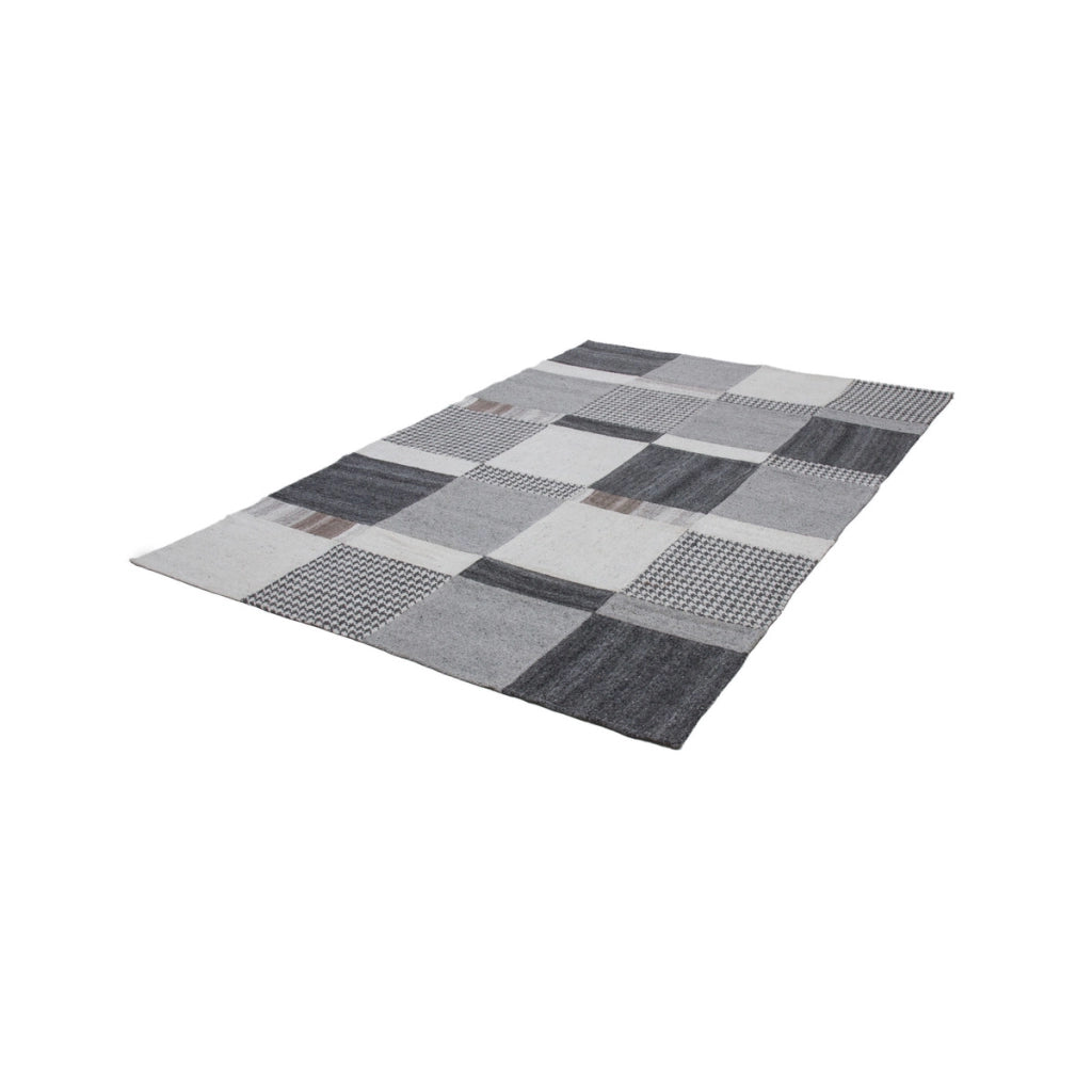 Tappeto patchwork Omnia Natur in seta e lana 160x230 cm