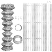 Recinzione in Rete con Pali in Acciaio Zincato 25x0,8 m Argento cod mxl 8299