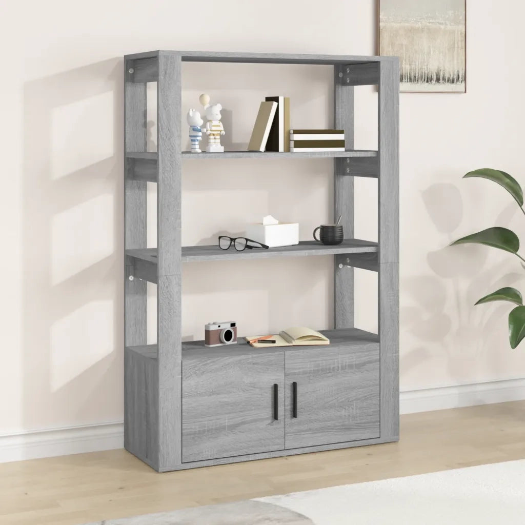 Credenza Grigio Sonoma 80x30x119,5 cm in Legno Multistrato 819474