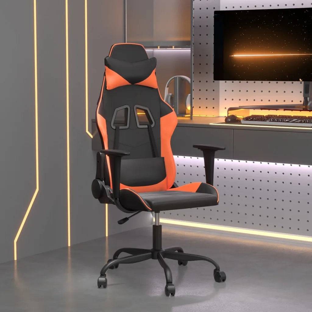 Sedia da Gaming | Sedia da e-sports Nero e Arancione in Similpelle