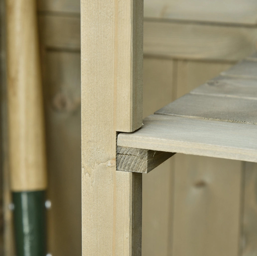Armadio da giardino in legno grigio con porte a lamelle