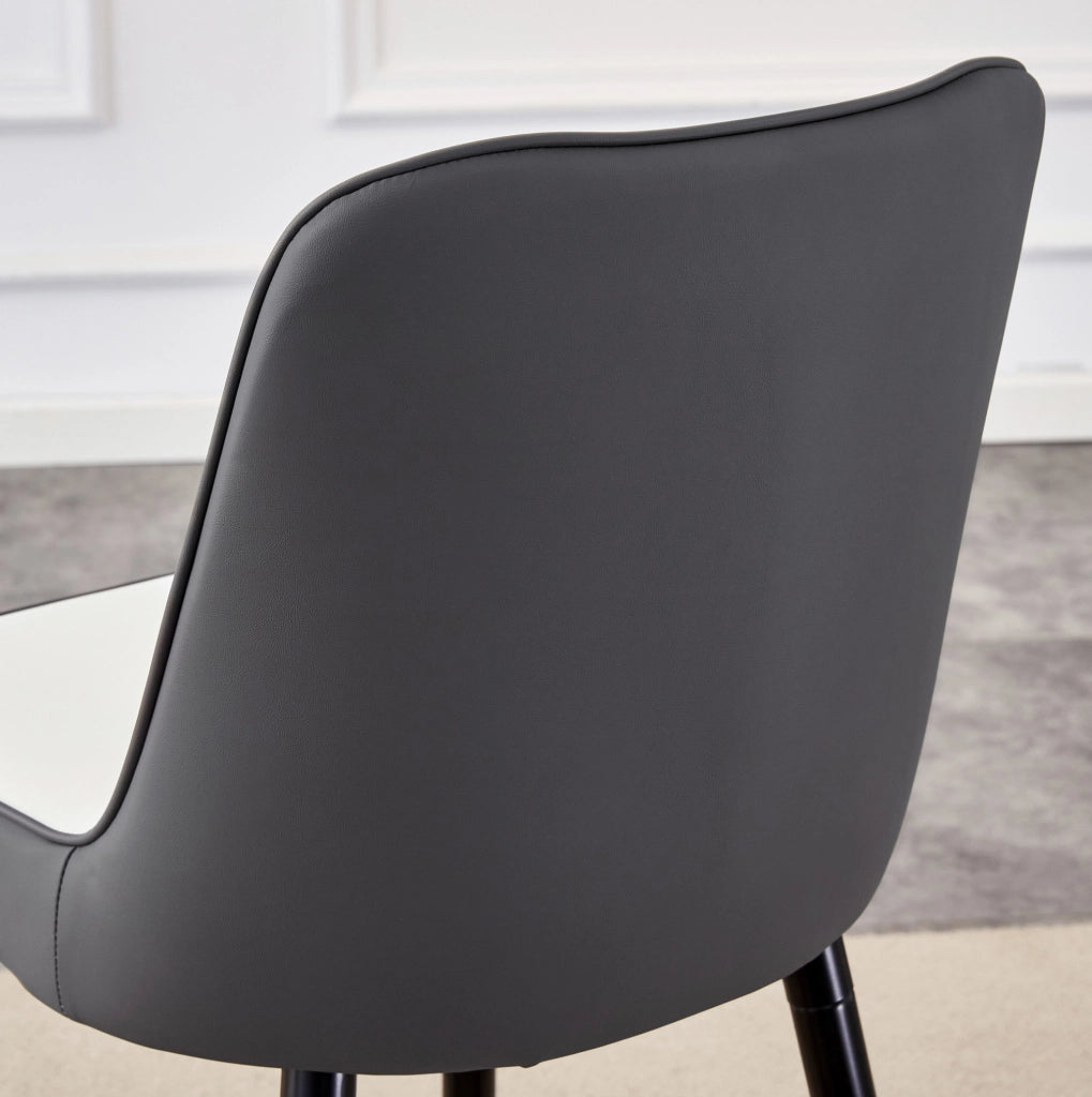 Set di 2 sgabelli da bar 100 cm in PU bianco e grigio scuro