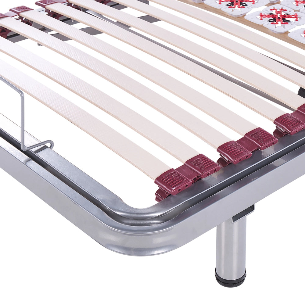 Set di 2 basi per letti singoli da 90 x 200 con doghe in legno massello regolabili elettriche con struttura in metallo