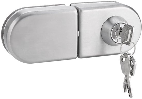 Deurslot in Vetro Resistente - Acciaio Inossidabile - Deurslot con Chiave - Deurslot per Porta Esterna - Deurslot per Porta Interna - Adatto per Vetro da 10-12mm