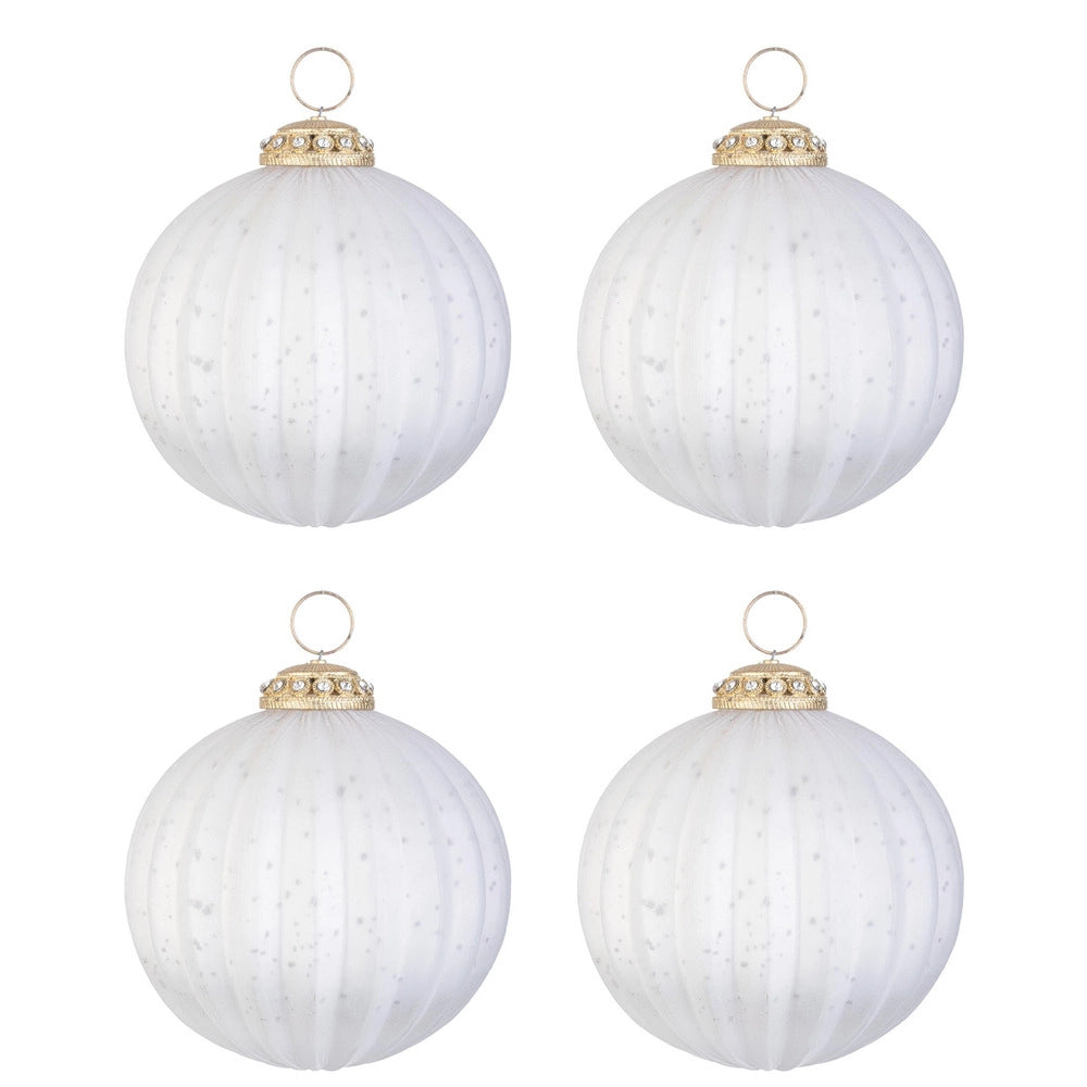 Palline di Natale in Vetro Bianco Opaco Daring Diametro: 100 mm