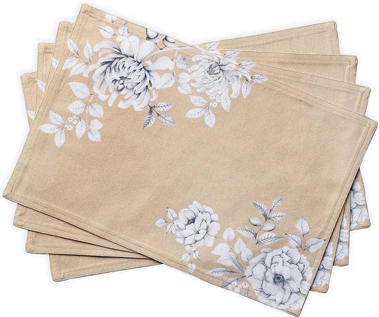 Set da tavola per autunno 100% con 4 piatti per tavola | suono | matrimonio | uso quotidiano | cene | Natale / Capodanno (33 cm x 48 cm)