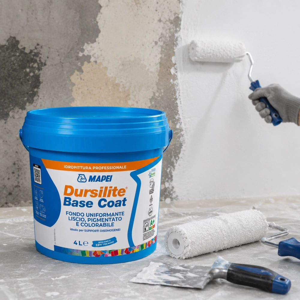 Mapei dursilite base coat fondo murale liscio colorabile per supporti disomogenei *** formato 4 lt, confezione 1