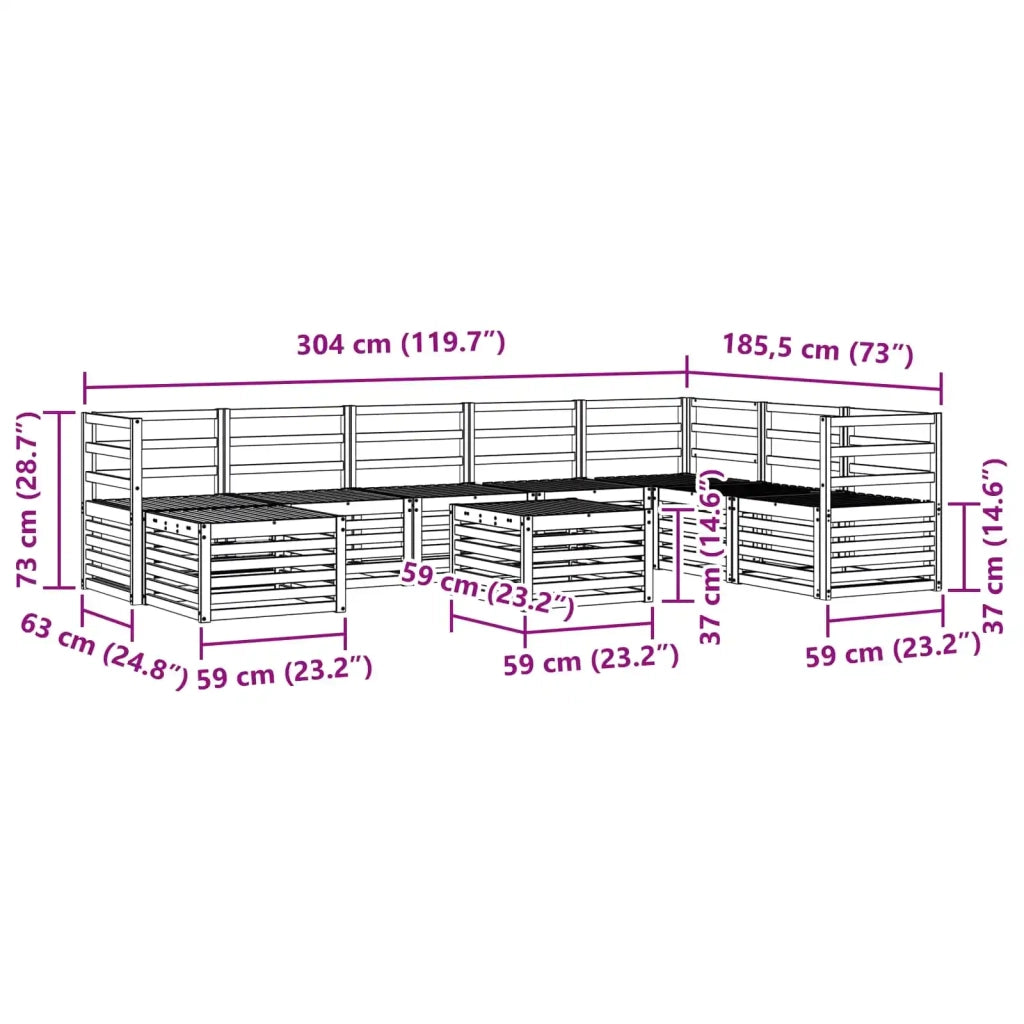 Set divani Legno di Acacia Massello 3392334