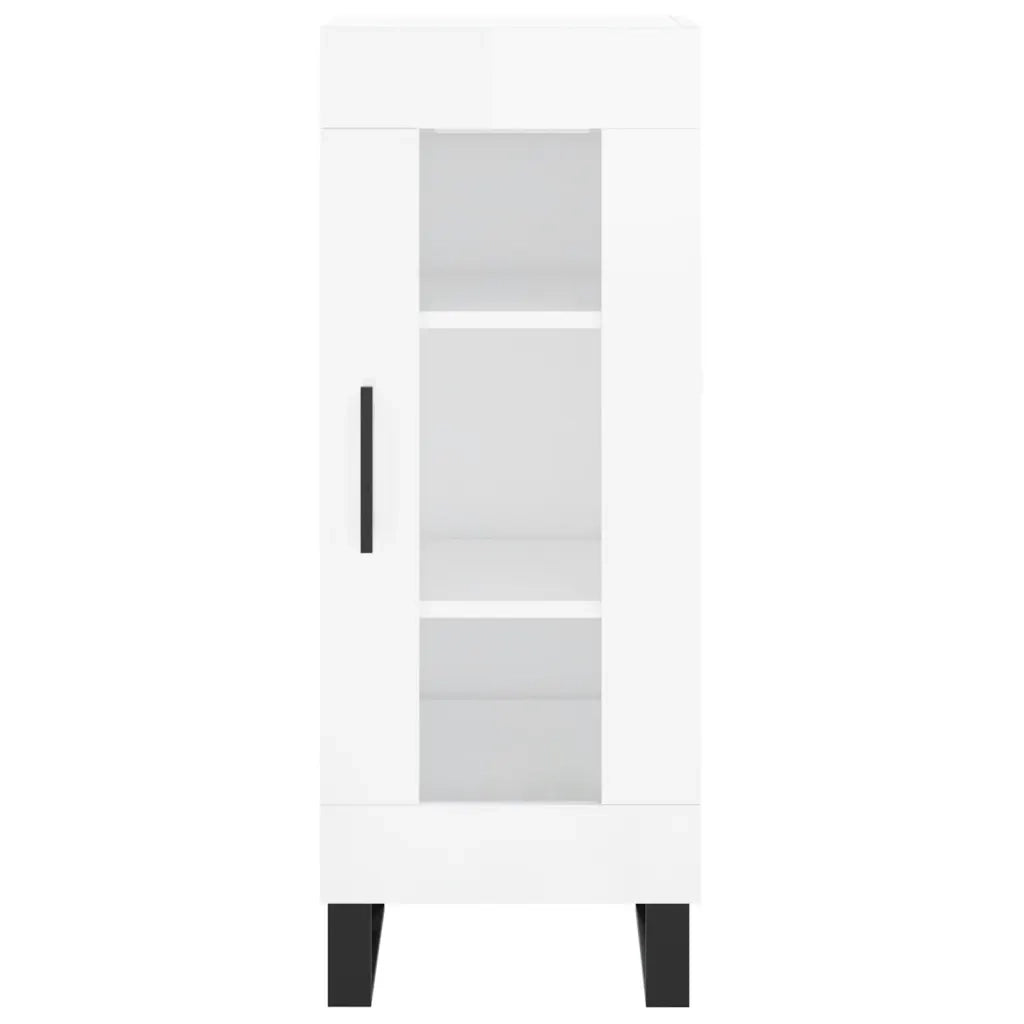 Credenza Bianco Lucido 34,5x34x90 cm in Legno Multistrato 828822