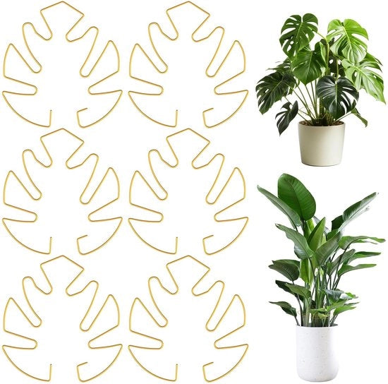 Supporto per Stelo - 6 pezzi Foglie di Monstera - Forma di Tartaruga in Acciaio - Aiuto per la Crescita Vegetale Fissa - Sostegno per Piante - Materiale Duraturo