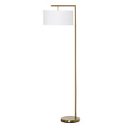 Lampada da terra ¨C zephmum ¨C bianco, oro, tessuto, 47x37x153 cm