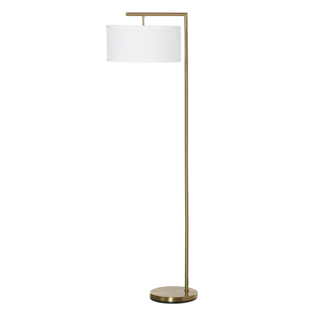 Lampada da terra ¨C zephmum ¨C bianco, oro, tessuto, 47x37x153 cm