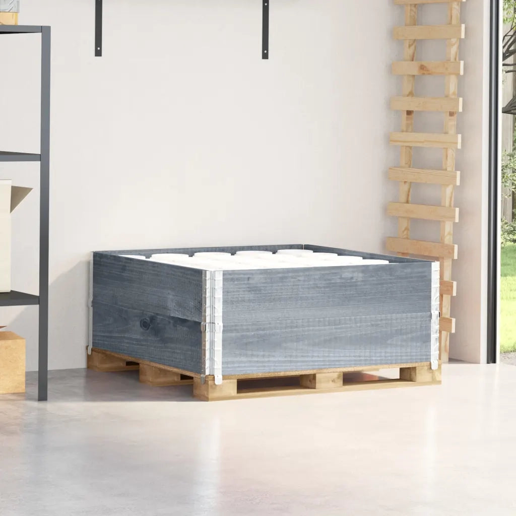 Paretali per Pallet 2pz Grigi 100x100cm Legno Massello di Pino 4010291