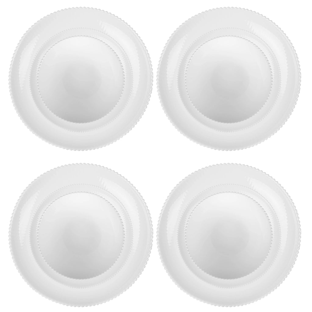Set di stoviglie KADAX composto da 12 piatti bianchi.