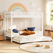 Letto a castello 90x200 cm in metallo con letto estraibile