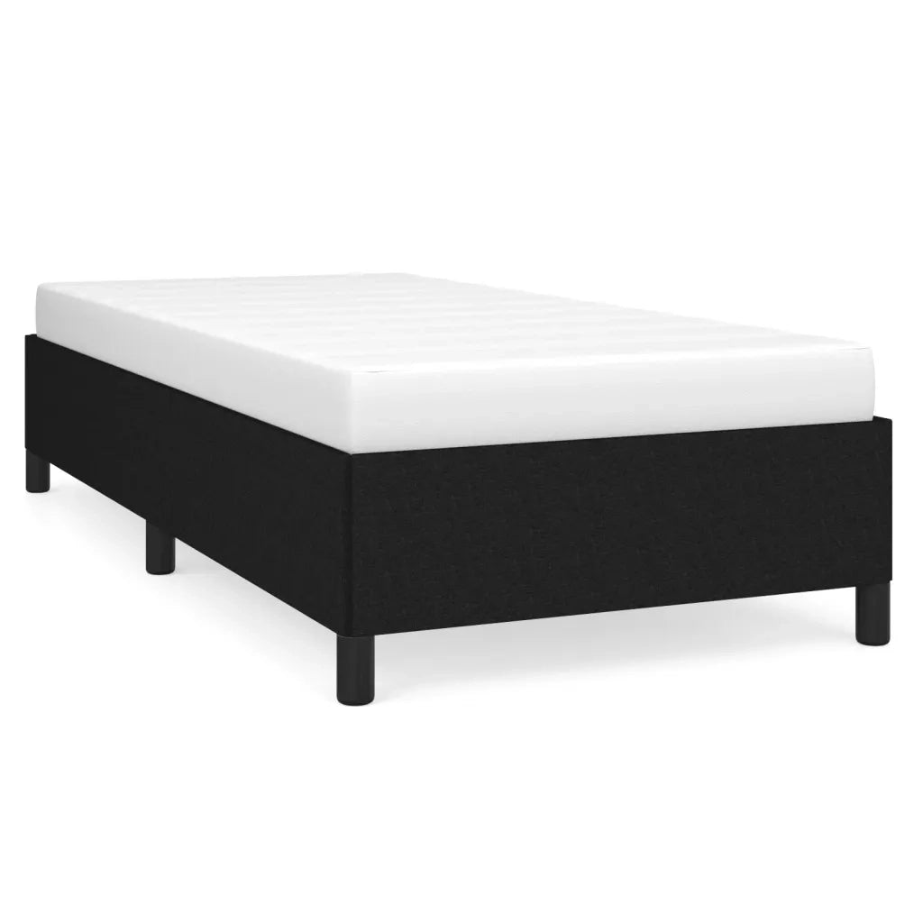 Letto singolo | Letto per adulti | Giroletto senza Materasso Nero 90x200 cm in Tessuto