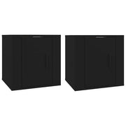 Mobili Porta TV a Parete 2 pz | Armadietto TV | Mobile Porta TV Nero 40x34,5x40 cm