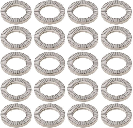 Kit di chiusura a doppia lastra 20 pezzi - M8 - Diametro esterno 13,5 mm - Diametro interno 2 mm - Acciaio manganese - Migliorata stabilità - Chiusura a doppia lastra