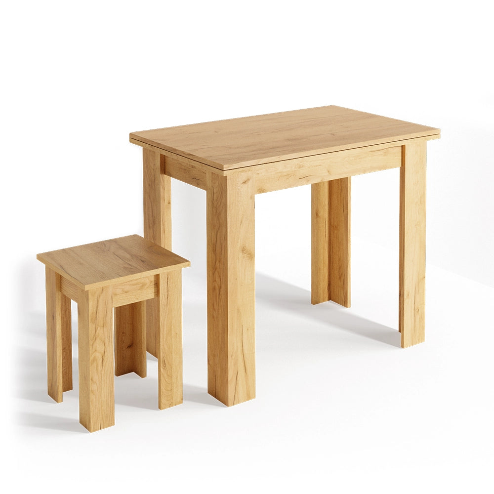 Vicco Tavolo da pranzo con sedia Quercia dorata 60 x 90 cm