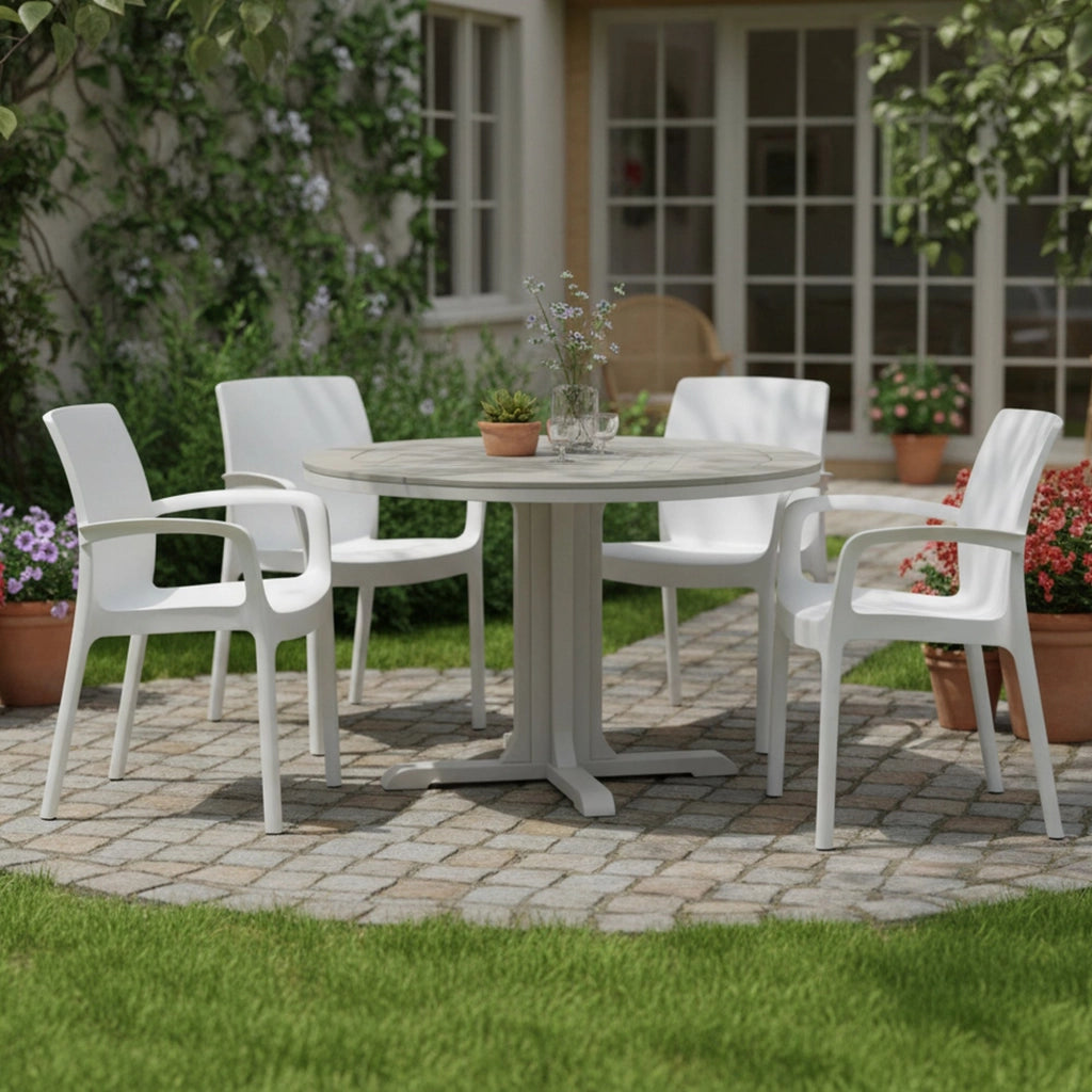 Sapps, Sedia da Esterno 4 Sedie Made in Italy, Bianco