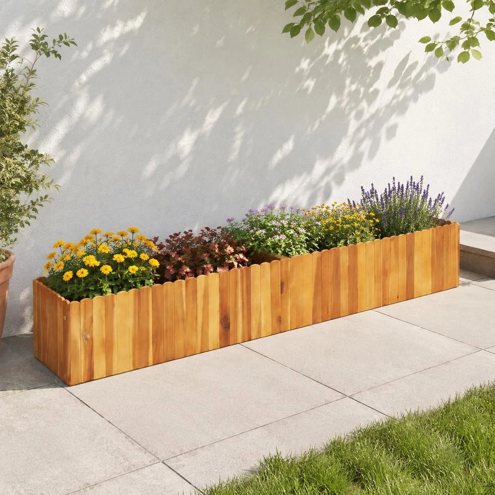 Garden Raised Bed 150x30x25 Cm Solid Acacia Wood