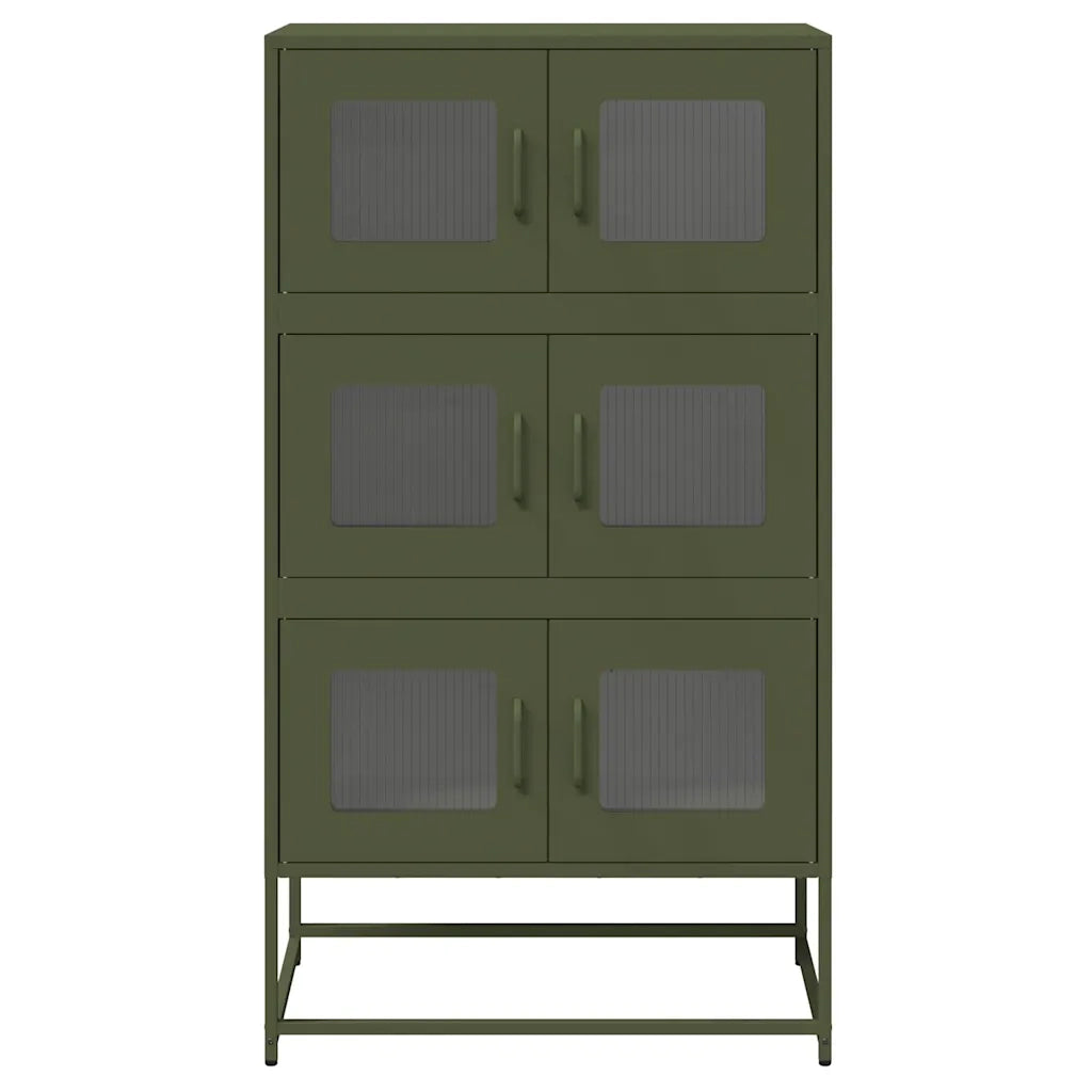 Credenza Verde Oliva 68x39x123 cm in Acciaio