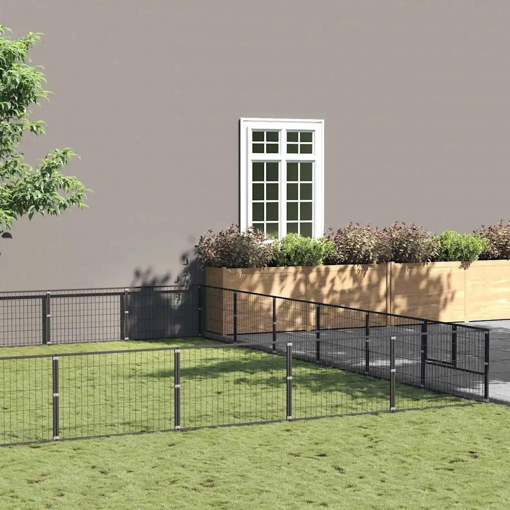 Gabbia per Cani Nera 36 m² in Acciaio 3082169