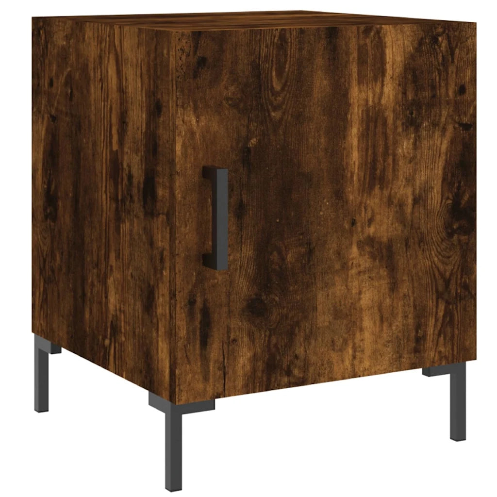 Set di 2 Comodini | Armadio da Notte | Mobiletto da notte Rovere Fumo 40x40x50 cm in Legno Multistrato