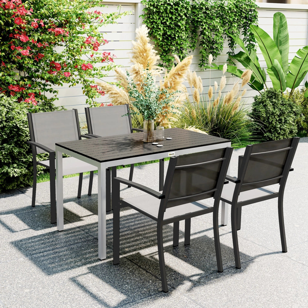 Tavolo da pranzo per giardino ¨C zephmum ¨C nero, alluminio, 120x70x72 cm