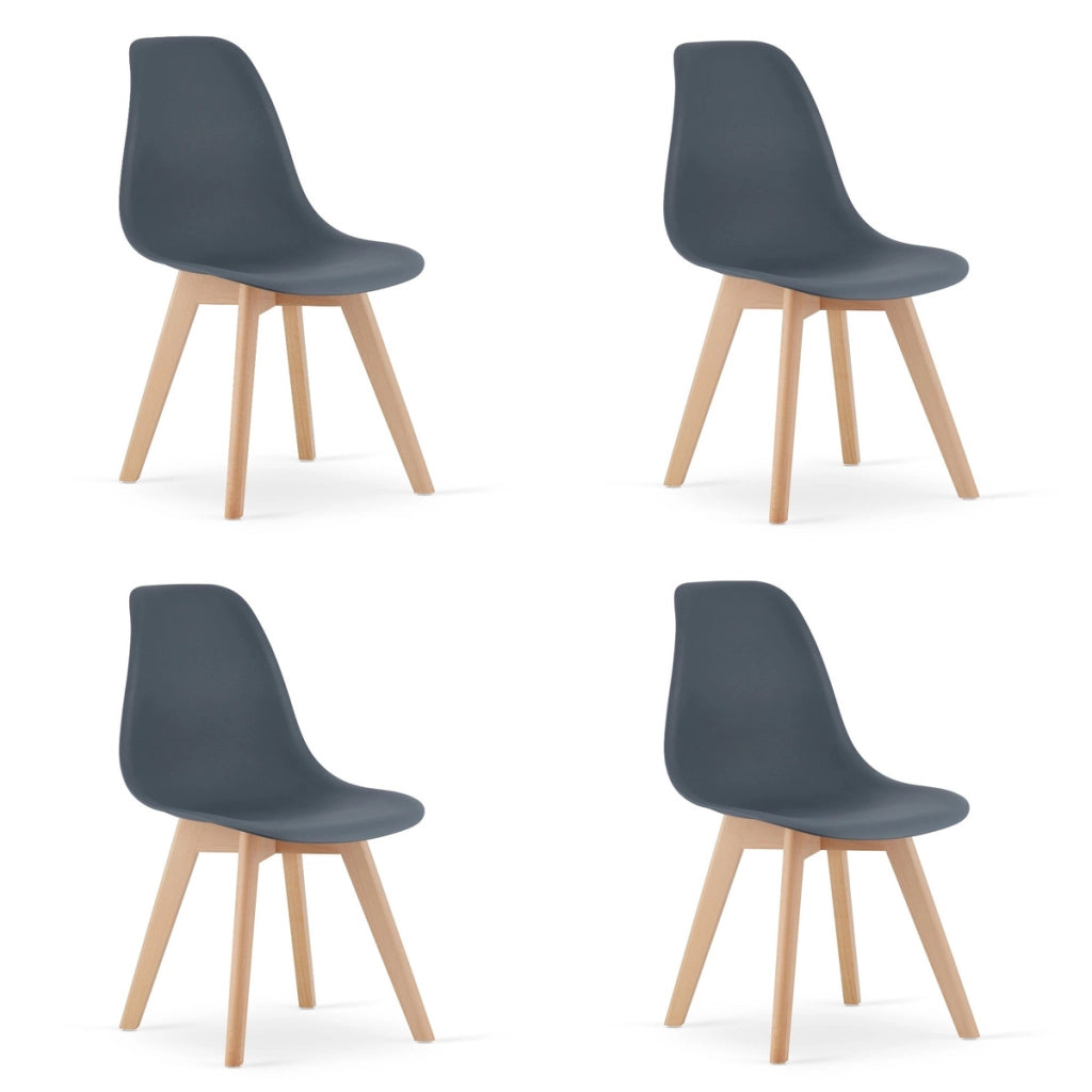 Set di 4 sedie Kito in polipropilene grigio ardesia