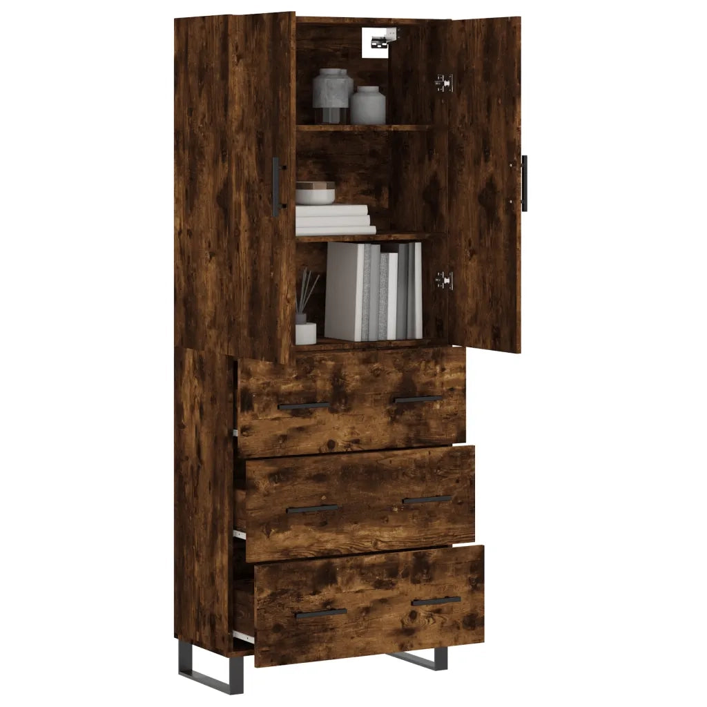 Credenza Rovere Fumo  69,5x34x180 cm in Legno Multistratocod mxl 125749