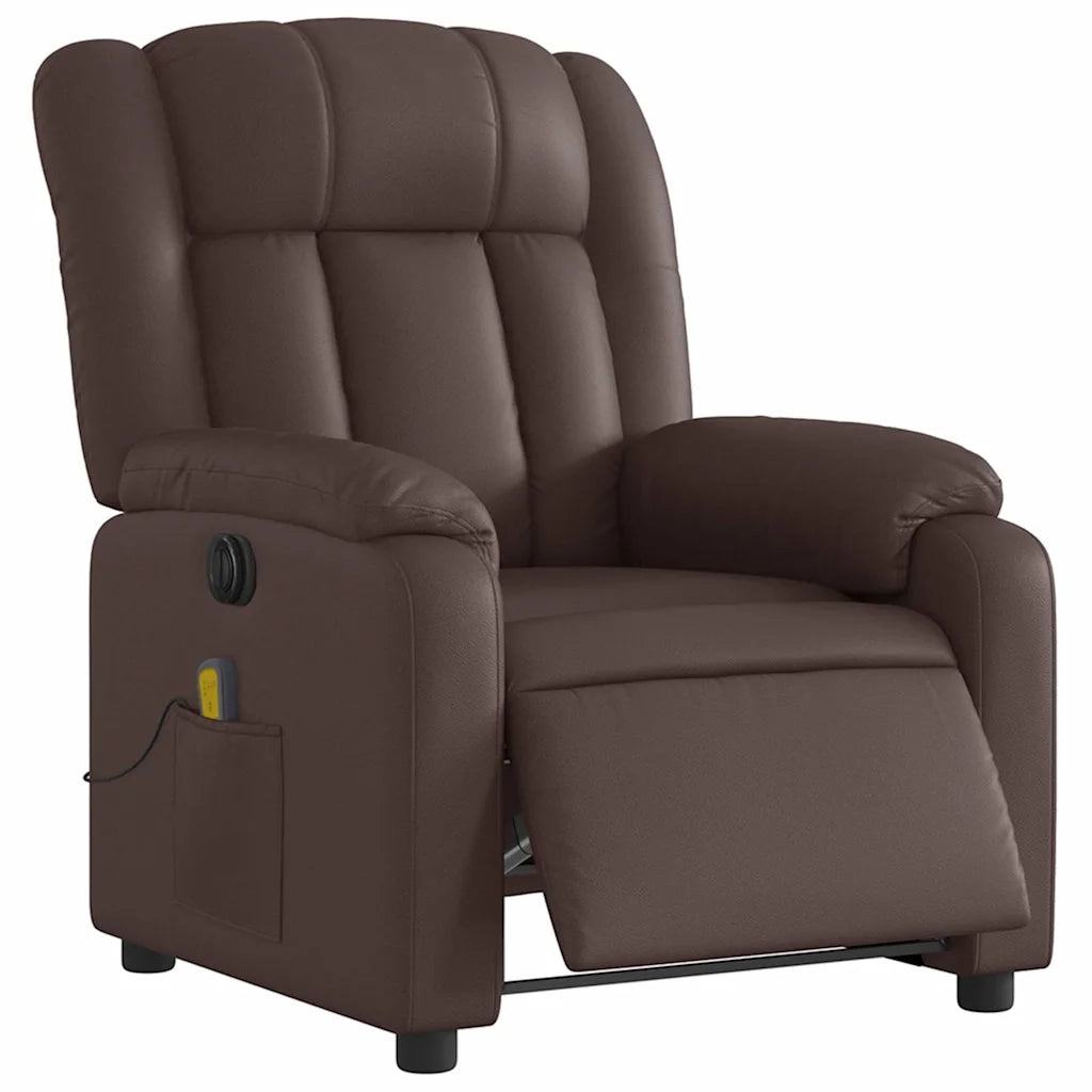 Poltrona Massaggiante Elettrica Marrone in Similpelle 3205259
