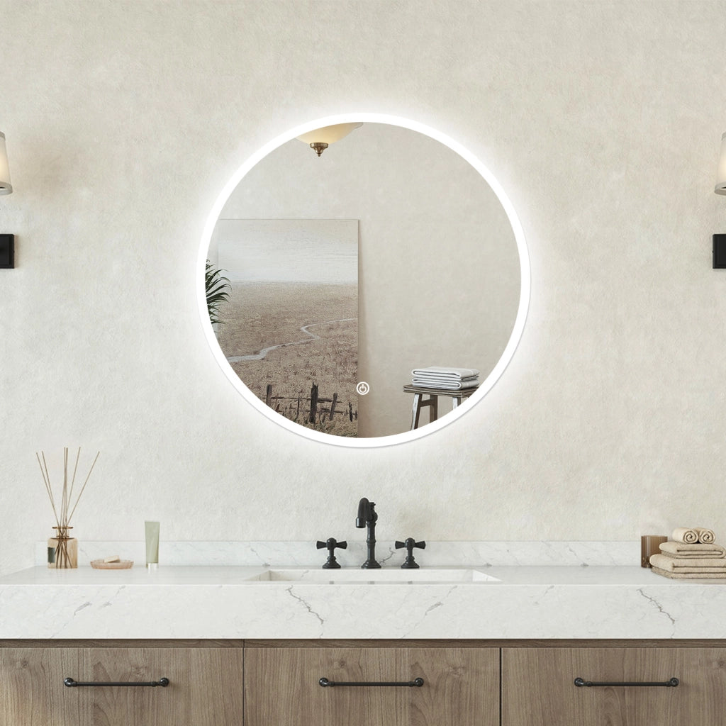 Specchio bagno Tondo Diametro 40cm Retroilluminato Con Led, 3 Luci