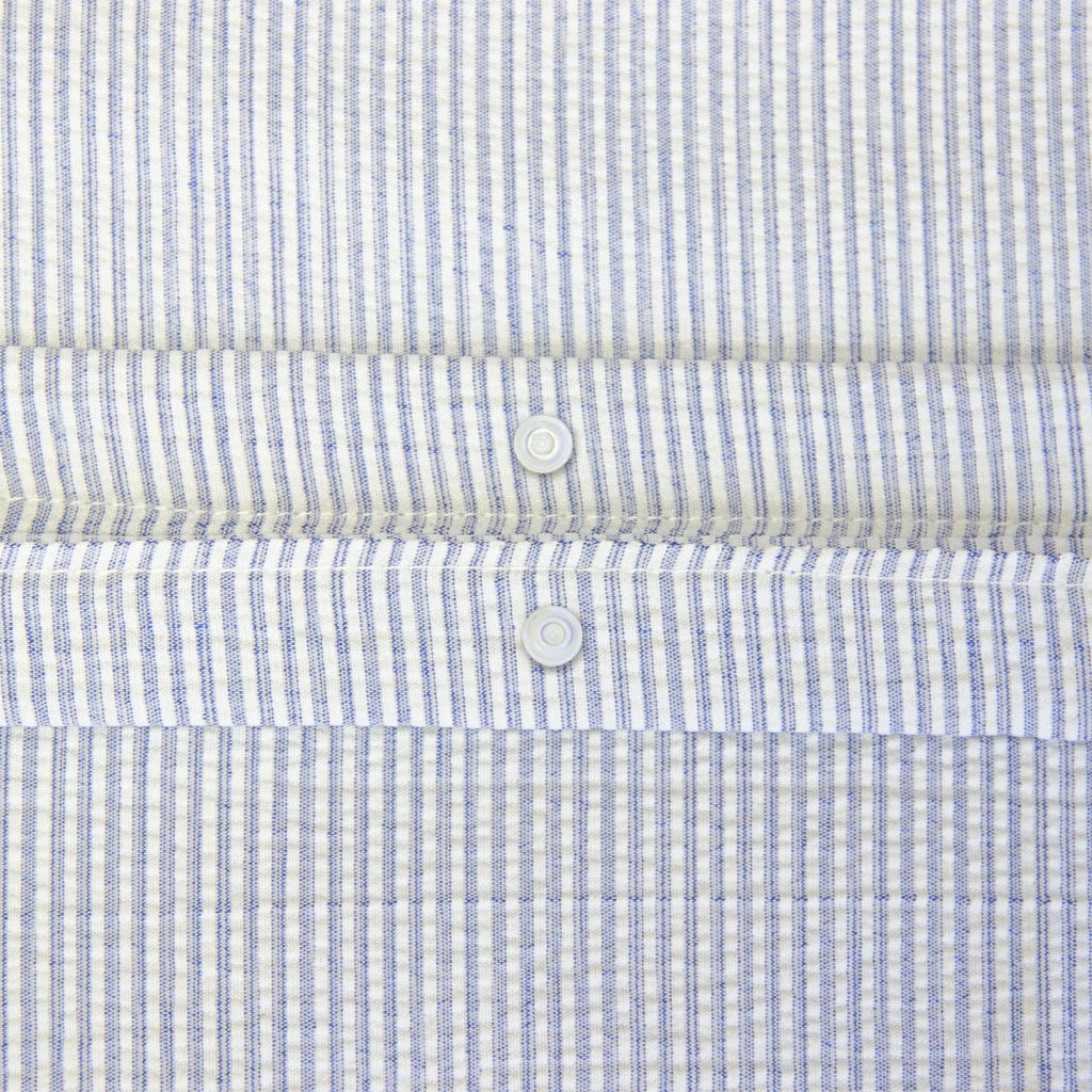 Set biancheria da letto in microfibra a righe blu, 2 posti