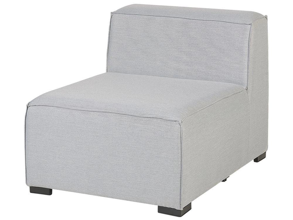 Set divano ad angolo per ambienti interni ed esterni con rivestimento in tessuto grigio a 7 posti con divano da giardino ottomana destro