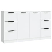 Buffet credenza cassettiera armadio mobile contenitore organizer per cucina soggiorno salotti 3 pezzi legno ingegnerizzato bianco 02_0036996